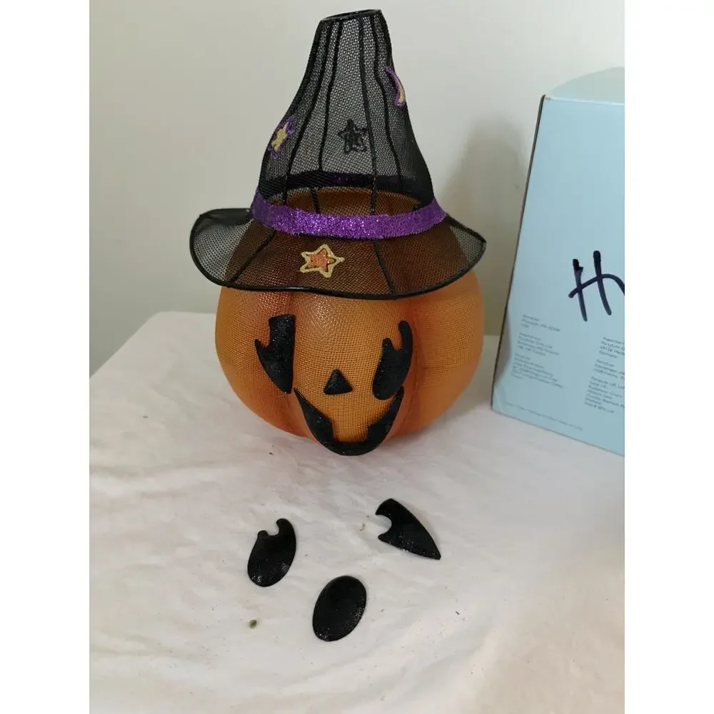 PartyLite Mr Pumpkin Head Halloween Votive Tealight Holder P9774 Magnetic Face